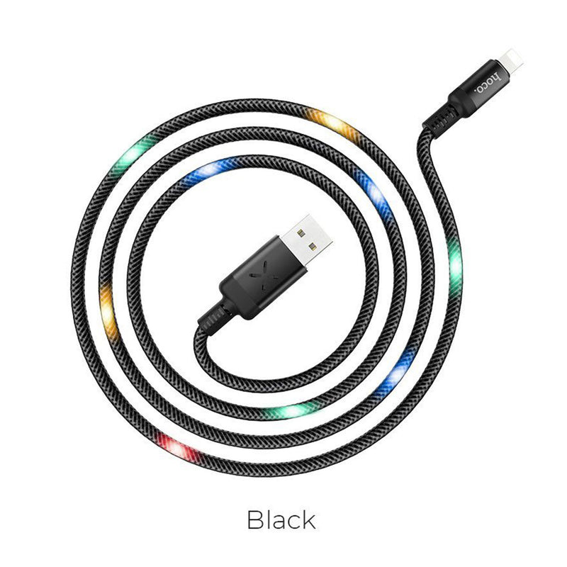 Cable USB a Lightning 1.2m Hoco U63 Negro De Alta Calidad