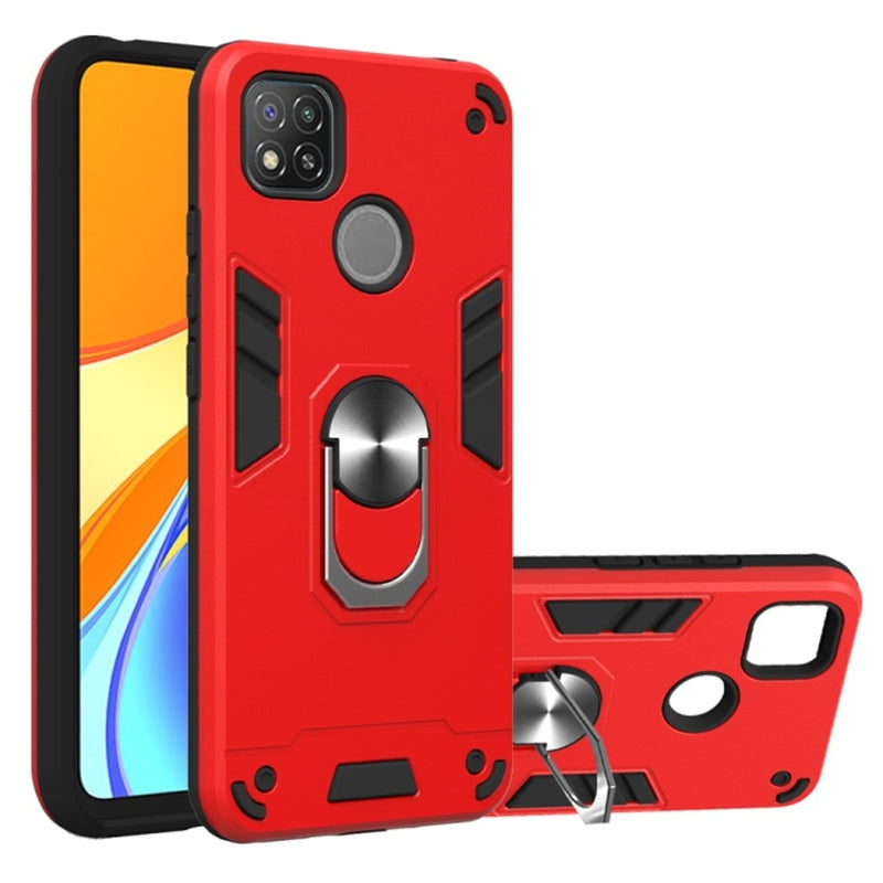 Funda Case para Xiaomi Redmi 10A con Anillo Metálico Rojo