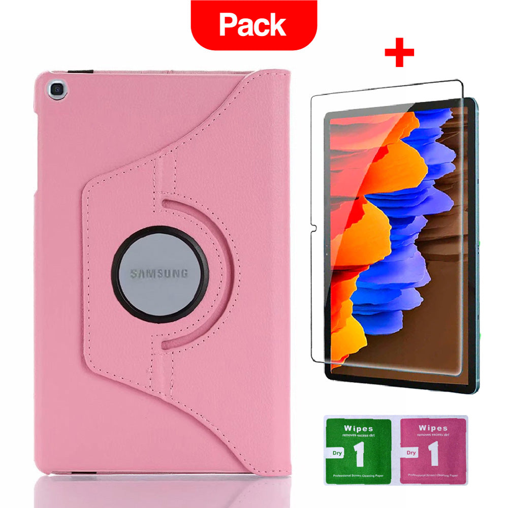 Combo Funda para Samsung Tab A 2019 T290 360° Fucsia + Mica