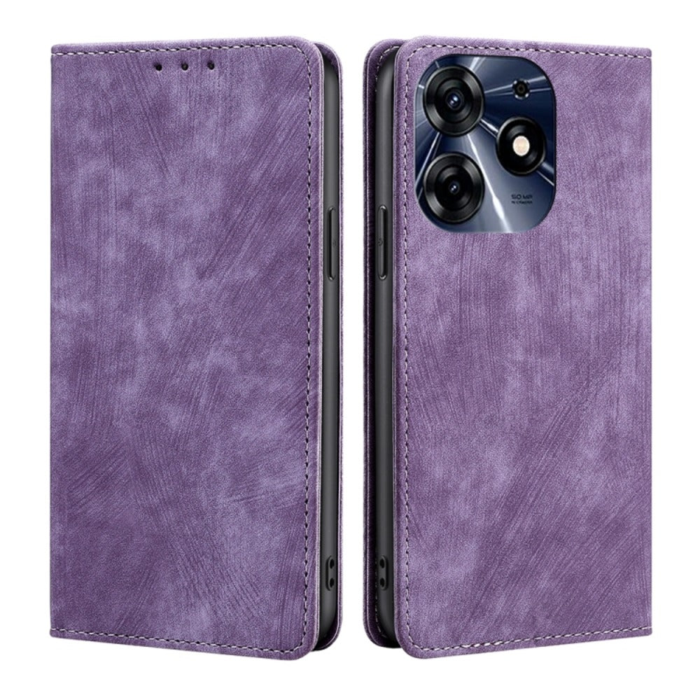 Funda Case for Tecno SPARK 10 Pro Flip Cover Lila Antishock