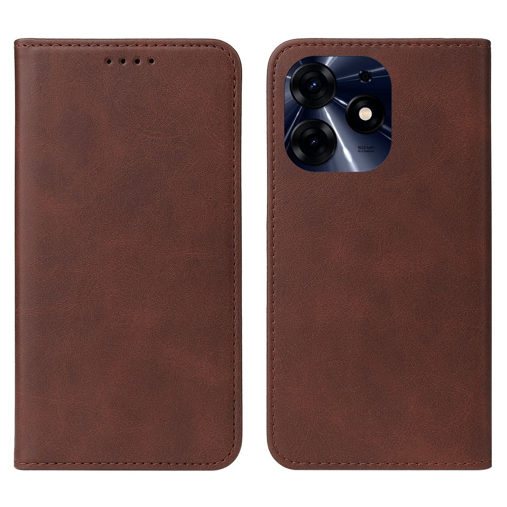Funda para Tecno SPARK 10 Pro Flip Cover Marrón Antishock