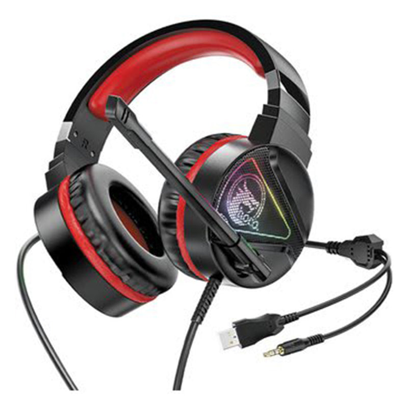 Audífono con Micrófono Gaming Hoco W104 Alámbrico 2m Rojo