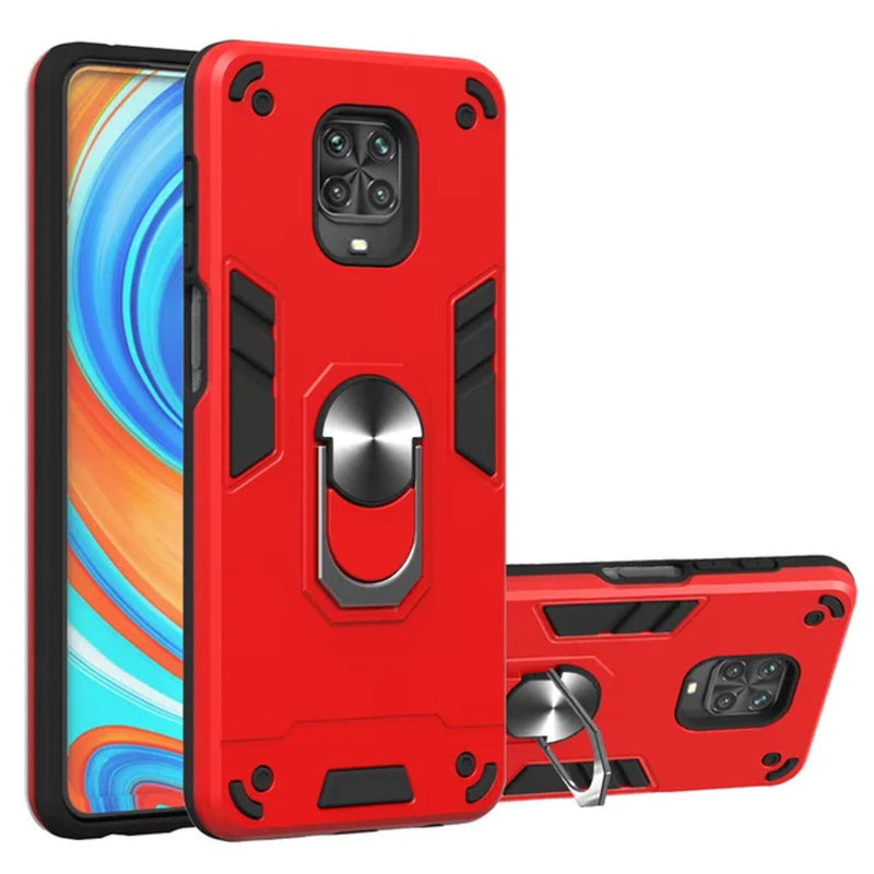 Funda para Xiaomi Redmi Note 9s con Anillo Metálico Rojo