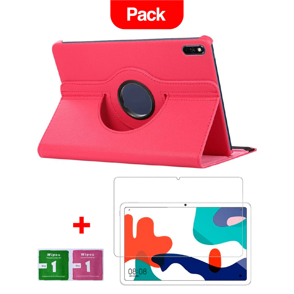Combo Funda de Huawei Mate Pad T10 9.7" 360° Fucsia + Mica