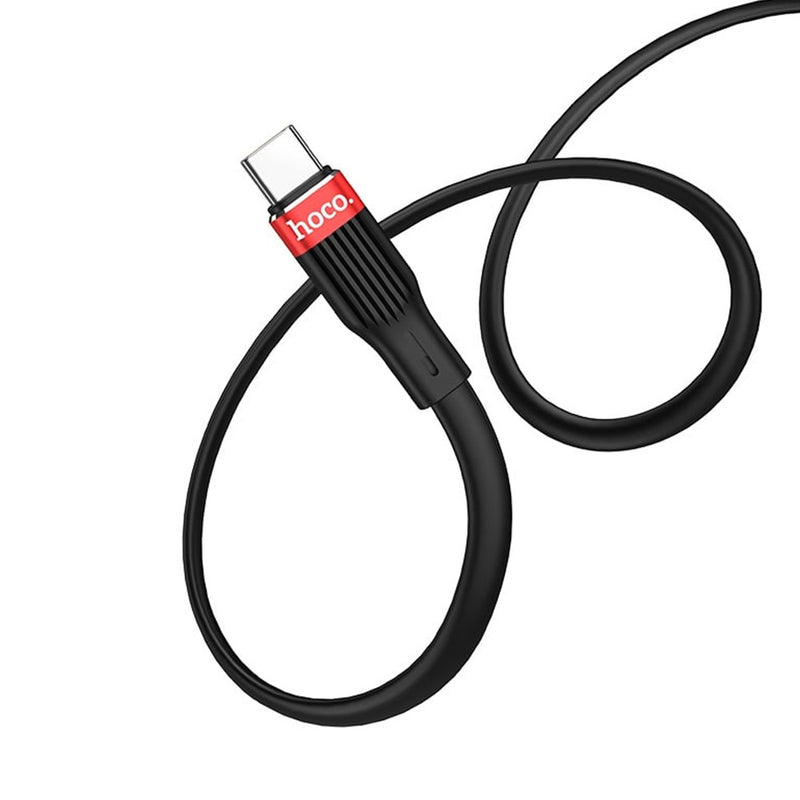 Cable USB a Tipo C 1.2m Hoco U72 Negro De Silicona Calidad