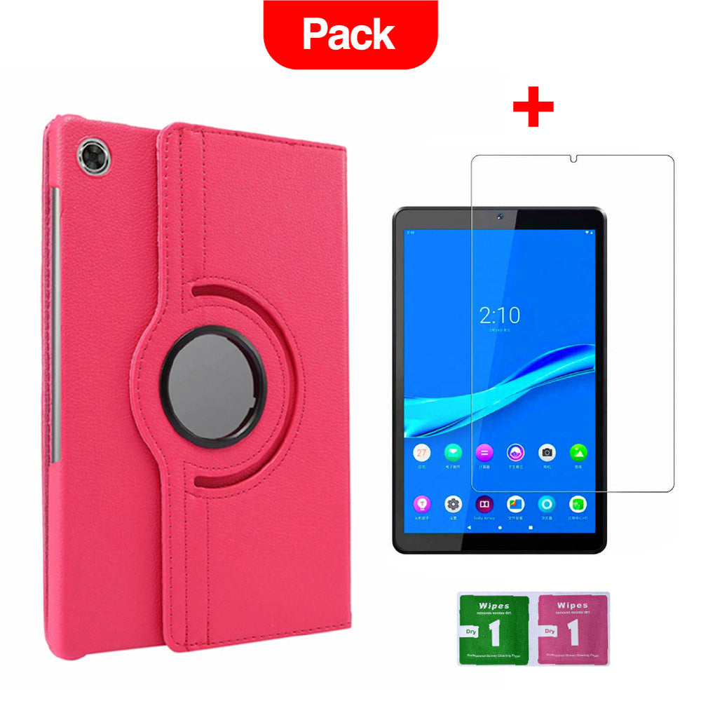 Combo Funda para Universal Tab 8" Giratoria Fucsia + Mica