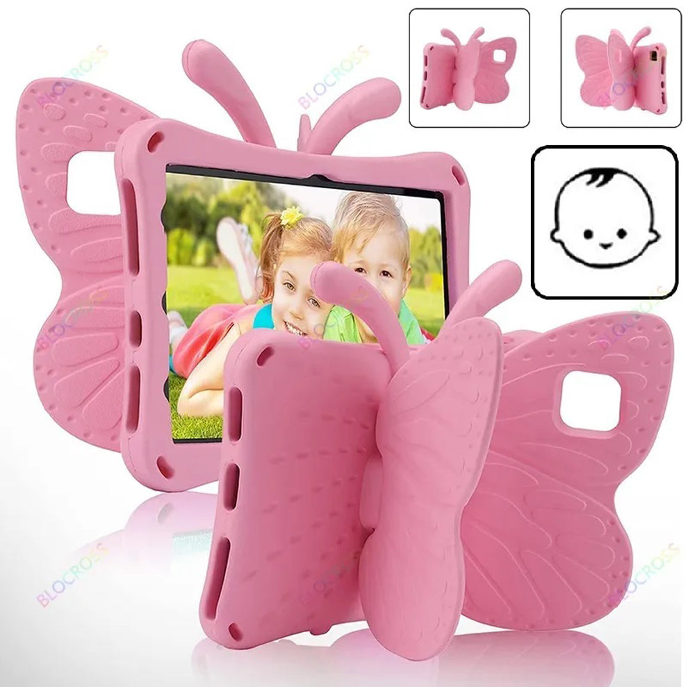 Funda para Samsung S6 Lite 10.4" de Goma Mariposa Rosada