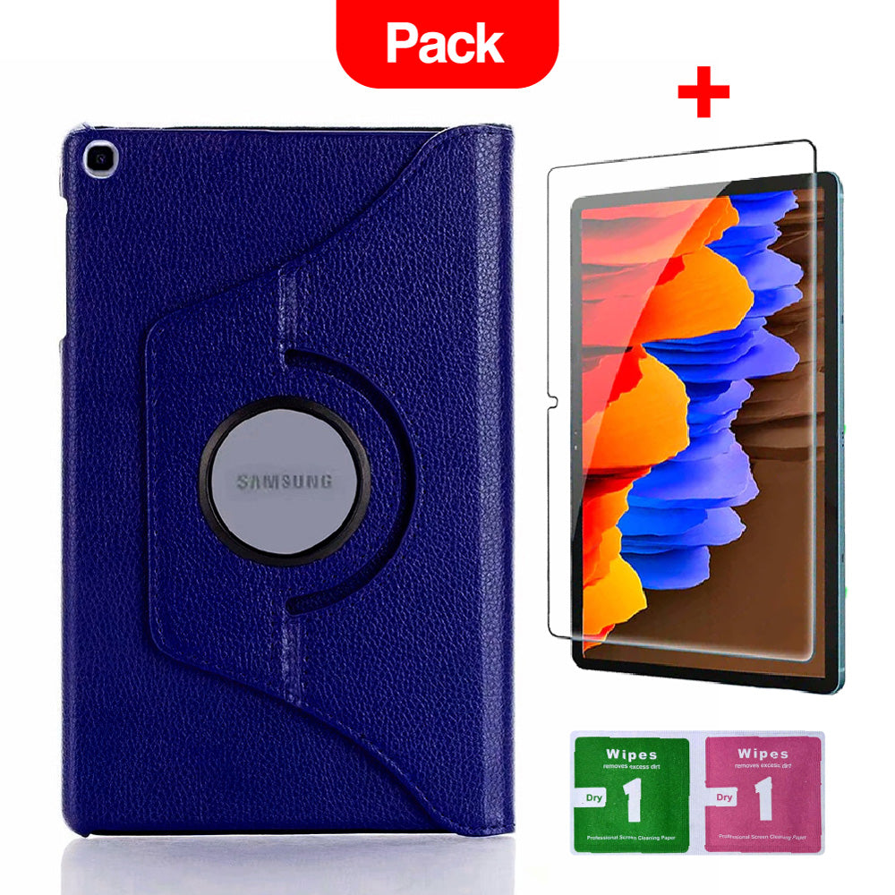 Combo Funda para Samsung Tab A7 2020 T505 360° Azul + Mica